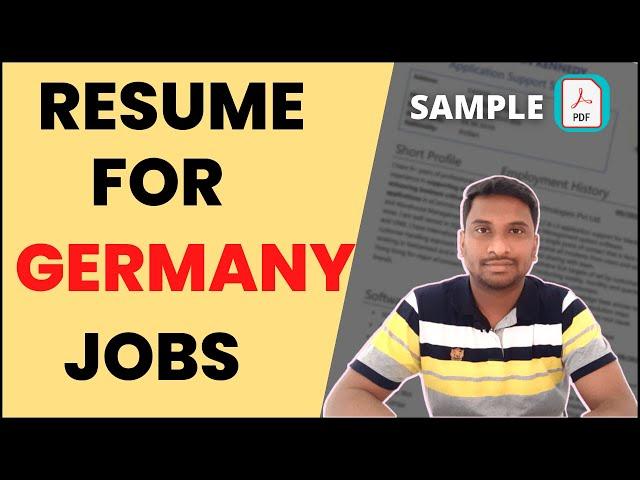 How to make a CV for Germany Jobs? *Sample Germany CV Format*