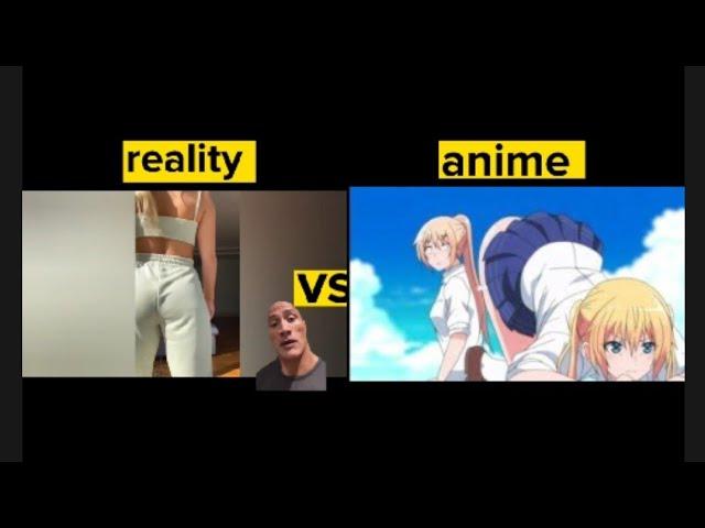 (funny memes) shot on iphone Reality vs Anime meme #16