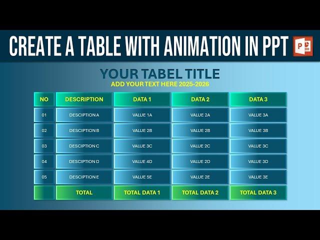 Create Fully Animated Table Slides in PowerPoint