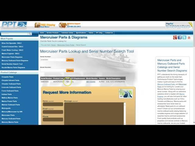 Mercruiser Parts Search & Lookup Using Your Serial Number