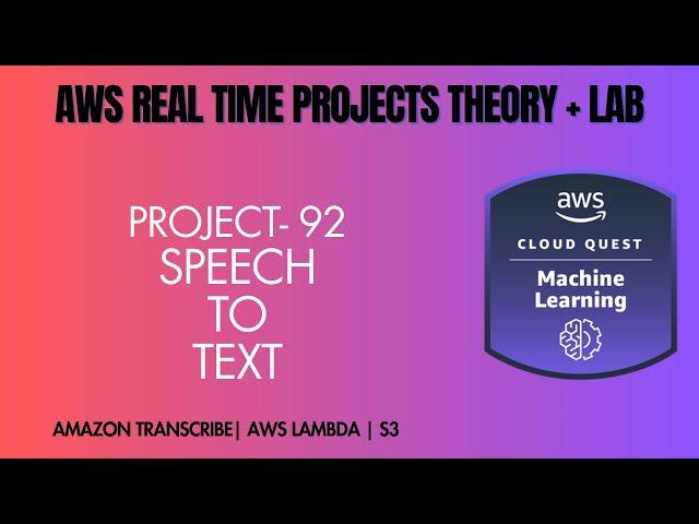 AWS Cloud Real Time ﻿﻿﻿﻿﻿﻿﻿﻿﻿PROJECT 92 # Speech-to-Text (Amazon Transcribe)