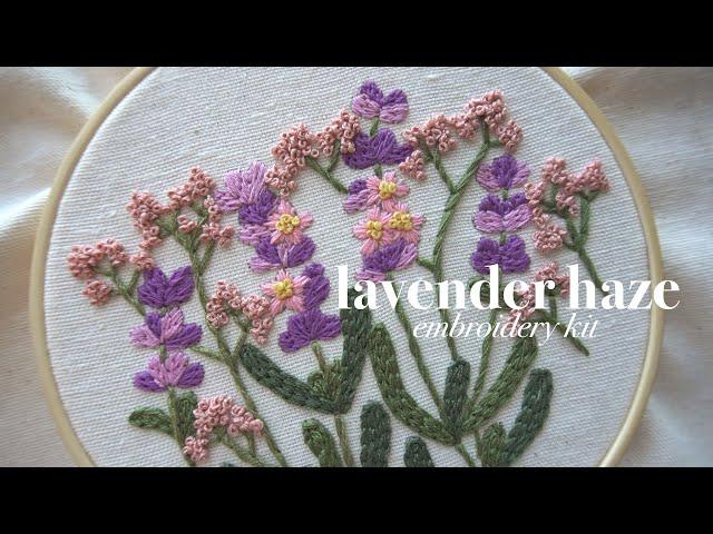 Easy Lavender Haze embroidery kit from Leisure arts