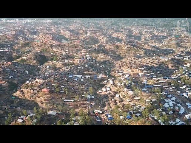 Rohingya crisis: drone footage shows scale of refugee camp in Bangladesh