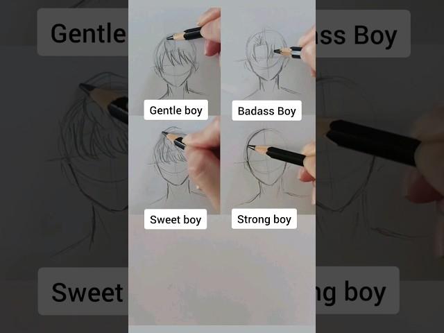 How to draw hair for anime boy (Pt 2) #shorts #draw