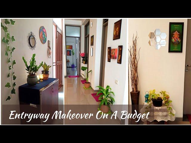 Entryway Makeover On A Budget With A Before And After Look  || Entryway Decorating Ideas