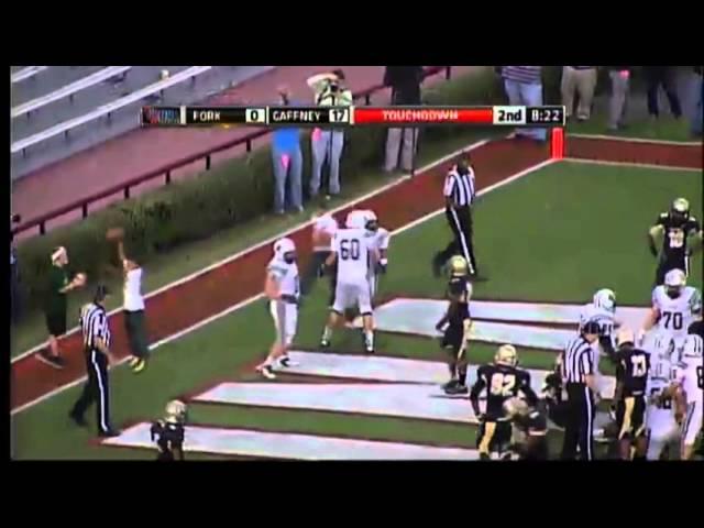 Dutch Fork RB Matt Colburn gets a block from his lineman for the 1 yd TD, 17-7 Gaffney