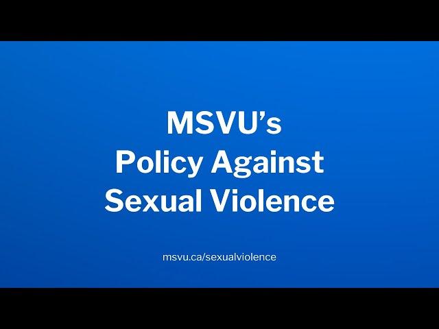 MSVU’s Policy Against Sexual Violence