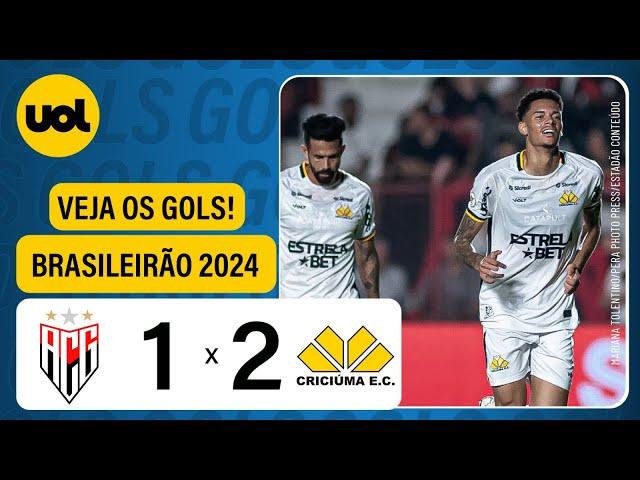 ATLÉTICO-GO 1 X 2 CRICIÚMA  - CAMPEONATO BRASILEIRO 2024; VEJA OS GOLS