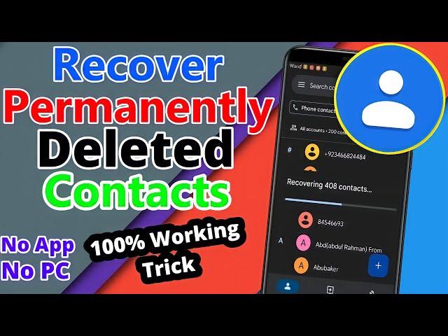 How To Recover Deleted Contacts From Mobile Phone | Recover Deleted Contacts Without Backup In 2023