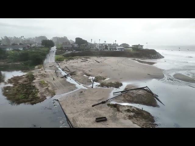 Drone shows aftermath of Santa Cruz Wharf collapse