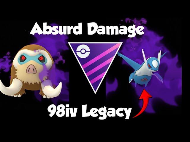 98IV *LEGACY* Shadow Latios OUTPUTS ABSURD DAMAGE Master League FT Mamoswine & Dusk Mane Necrozma