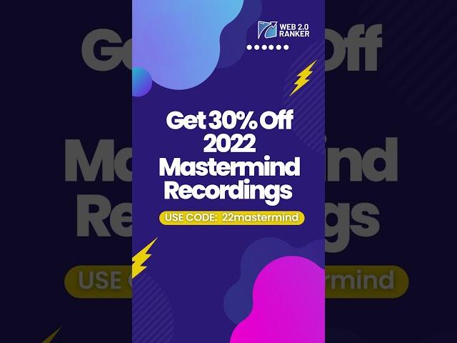 Get 30% Off  '22 Mastermind Recordings  Use Code: 22mastermind #seo  #seoconference #shorts