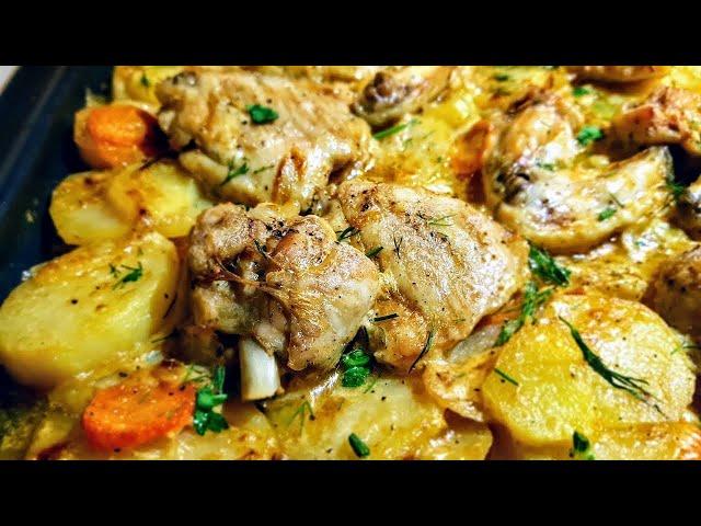 Мясо с картошкой и майонезом в духовке цыганка готовит. Картофель с мясом, легко! Gipsy cuisine.