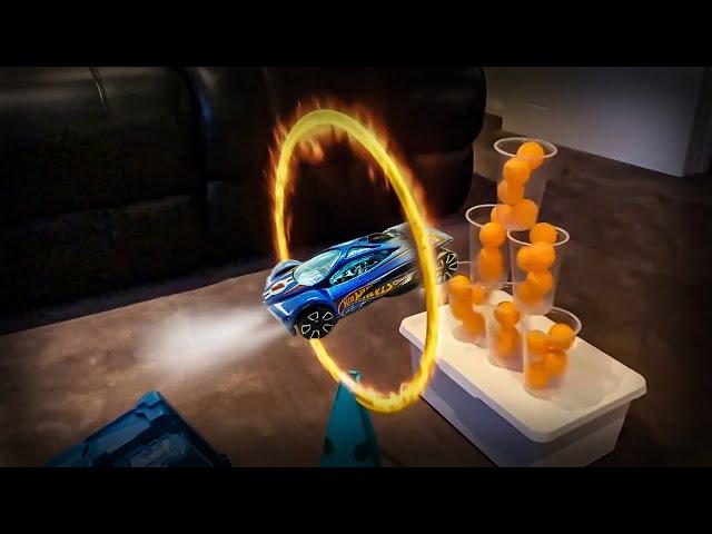 Ring of Fire Jump - Hot Wheels Track Builder for kids | Zaya Plays