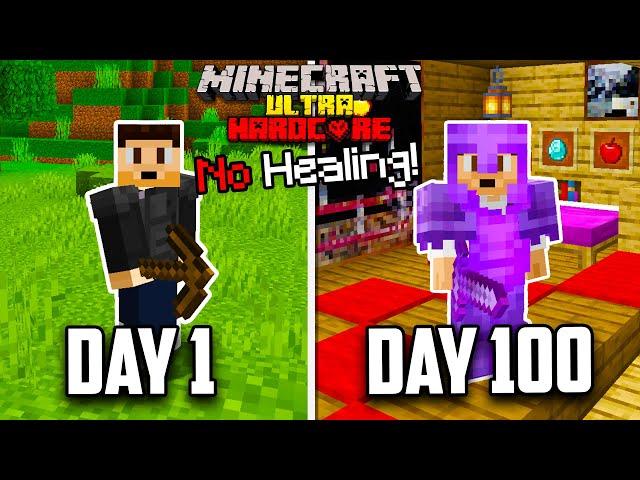 I survived 100 days in ULTRA HARDCORE Minecraft...