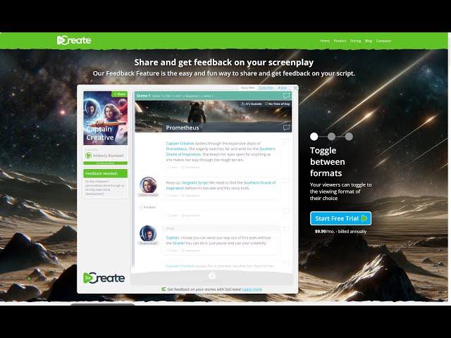SoCreate Feedback - The Easiest Way to Get & Give Screenplay Feedback