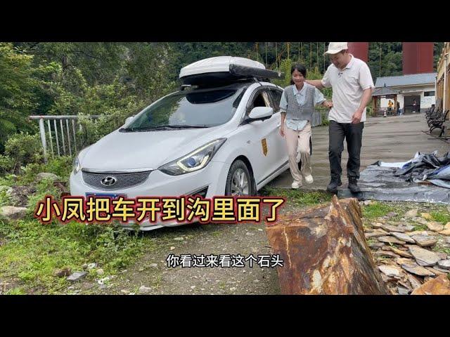 Xiaofeng accidentally drove the car into the ditch. Fortunately  Xiaofeng responded quickly  otherw