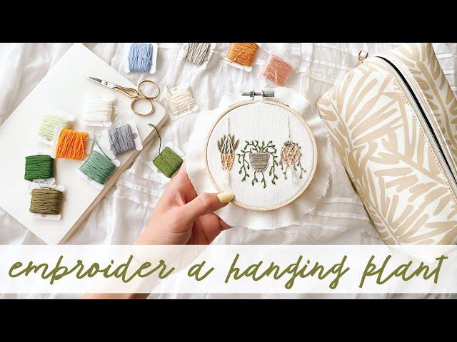 HOW TO EMBROIDER A HANGING PLANT (part 1) || Embroidery for beginners - easy step by step tutorial