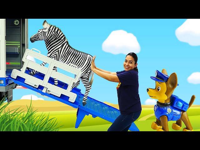 Paw Patrol in Valerias Kindergarten. Spielzeug Video auf Deutsch. 2 Folgen am Stück