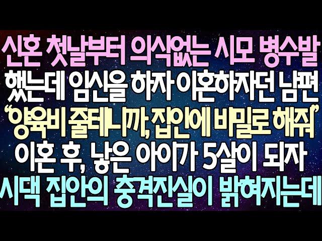 (반전 사연) 신혼 첫날부터 의식없는 시모 병수발 했는데 임신을 하자 이혼하자던 남편 이혼 후, 낳은 아이가 5살이 되자 시댁 집안의 충격진실이 밝혀지는데 /사이다사연/라디오드라마