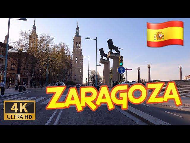 DRIVING ZARAGOZA a drive around OUR LADY OF THE PILLAR, ARAGON, SPAIN I 4K 60fps