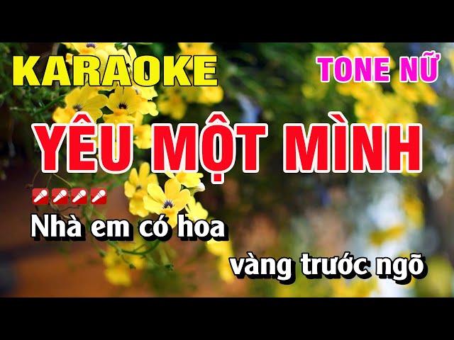 Karaoke Yêu Một Mình Tone Nữ Nhạc Sống | Nguyễn Linh