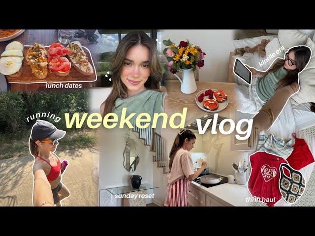 weekend vlog  | summer market, thrift haul, work updates, Sunday reset