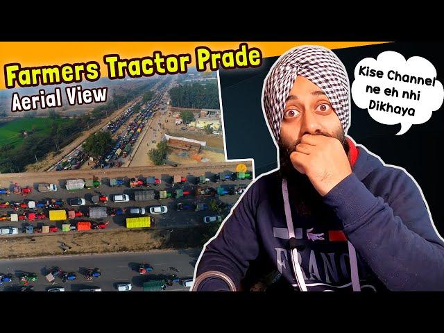 Reacting to Farmers Tractor Parade | Aerial View | PunjabiReel TV