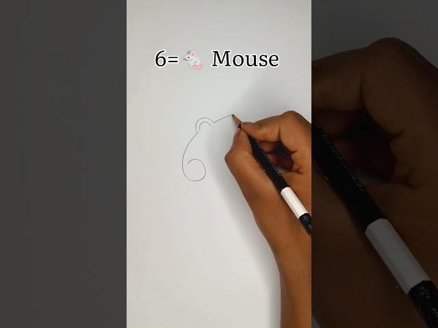 Kids drawing. Easy to draw 6=Mouse | Beginners pencil drawing.Basic Art for kids. #beginnerart #kid