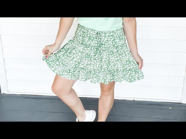 Brynn Green Floral Print Skirt Fit Video | Sisterhood Style Boutique