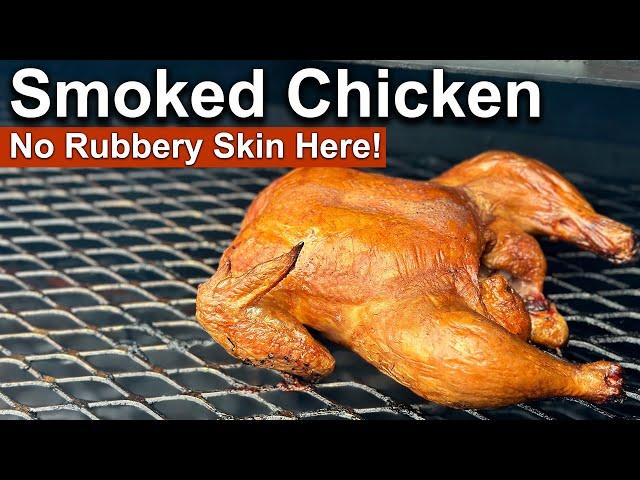 No Rubbery Skin! The BEST Smoked Whole Chicken | Rum and Cook