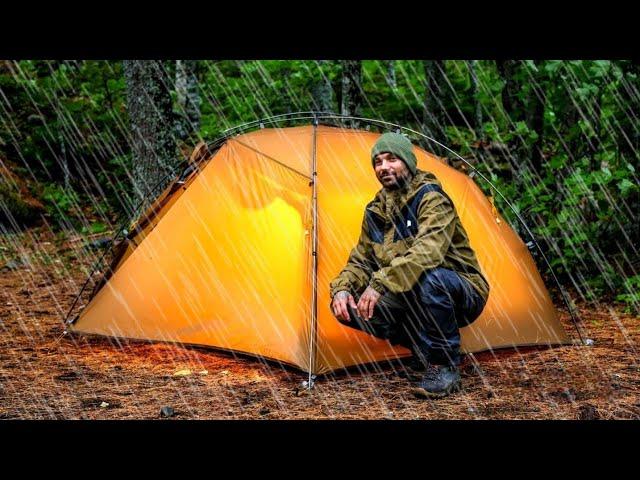 Camping In Heavy Rain Storm With Tent - Part 2