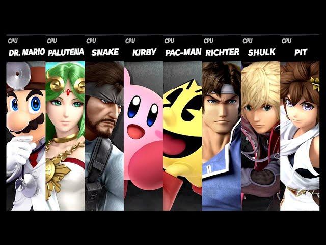 Dr. Mario VS Palutena VS Snake VS Kirby VS Pac - Man VS Richter VS Shulk VS Pit Smash Bros Ultimate