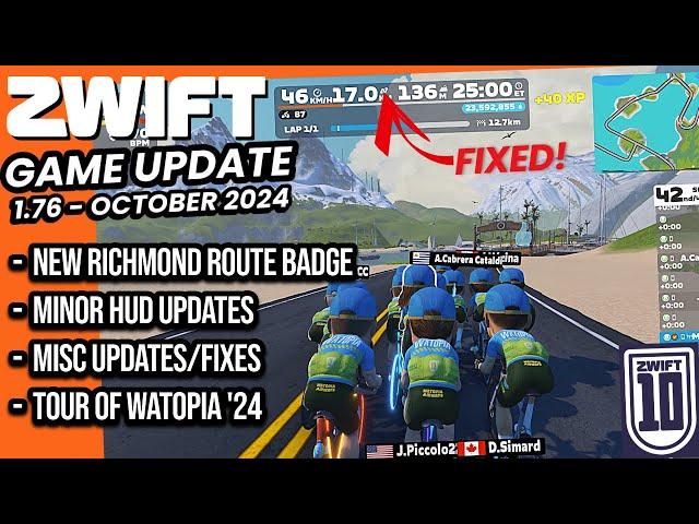 ZWIFT Game Update 1.76 // What's New? // Tour of Watopia '24