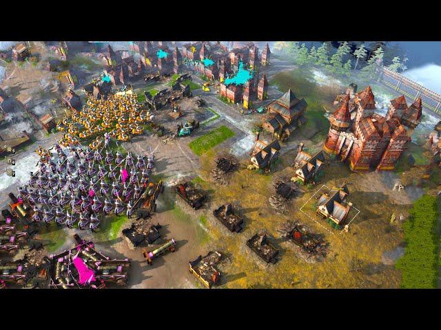 Age of Empires 4 - 4v4 MASSIVE MONGOL HORDE | Multiplayer Gameplay