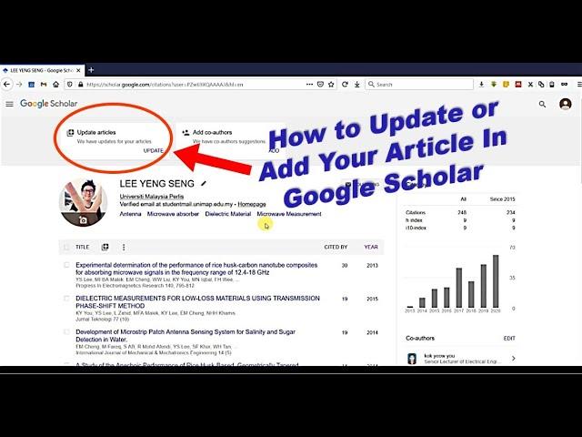 How to Update or Add Your Article In Google Scholar