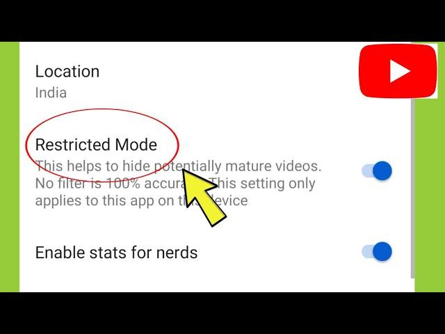 YouTube Restricted Mode Settings