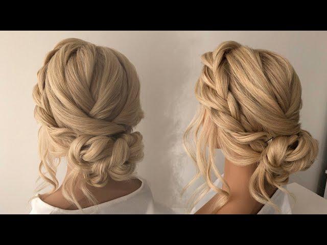 Quick and beautiful bun. Messy hairstyle low bun