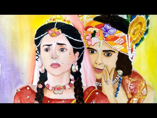 Radha krishna painting tutorial / portrait painting