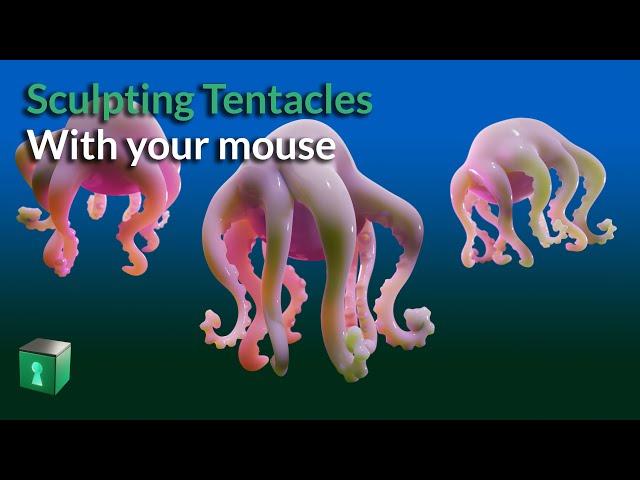 Blender Secrets - Sculpt Tentacles  with your mouse using Dyntopo, Snake Hook, and Curve Stroke 