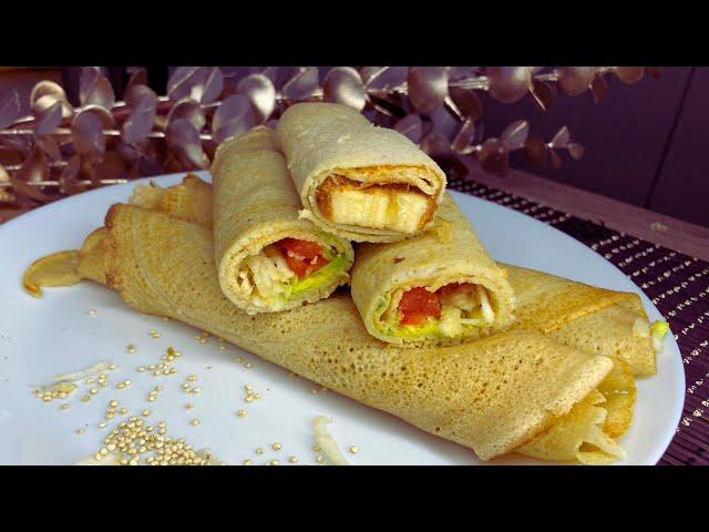 Quinoa Recipe Idea -  2 Ingredients High Protein Crepes, Gluten Free, Vegan, ready in 5 minutes