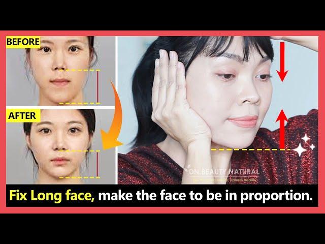 Only 3 steps!! Fix Long face look shorter, make the face to be in proportion (No surgery)