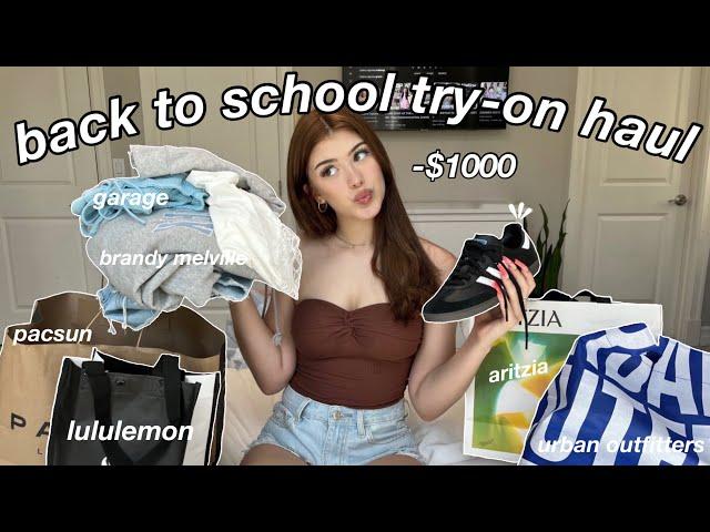 HUGE BACK TO SCHOOL CLOTHING TRY-ON HAUL 2023 (brandy melville, aritzia, lululemon, pacsun & more)