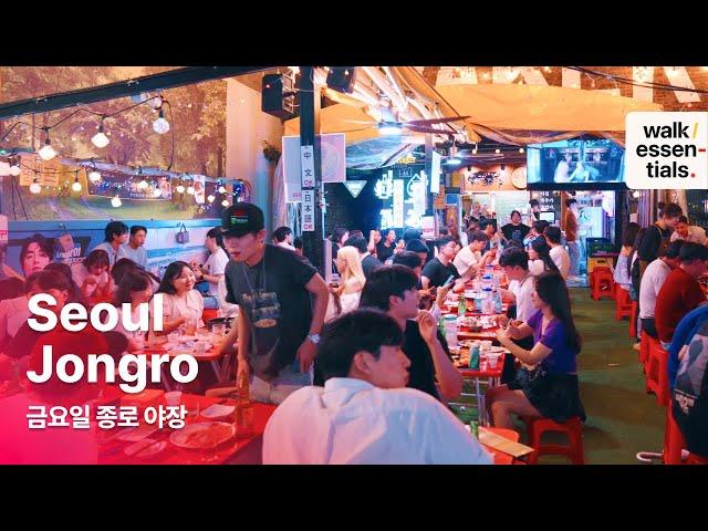 Friday Hot Jongro Night-market walk [4K60] ( Seoul, Korea )