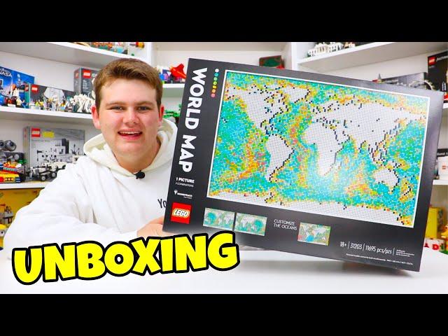 Unboxing the LEGO World Map - LARGEST LEGO SET - Set 31203