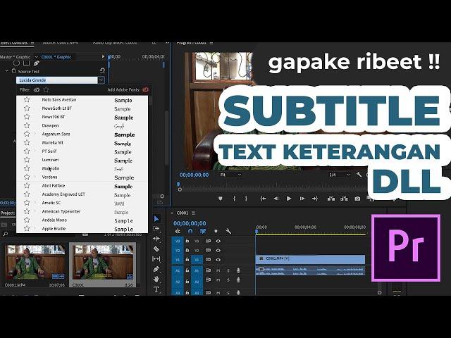 Tutorial Cara Membuat Subtitle Dengan Cepat!! Belajar Adobe Premiere Pro 2023