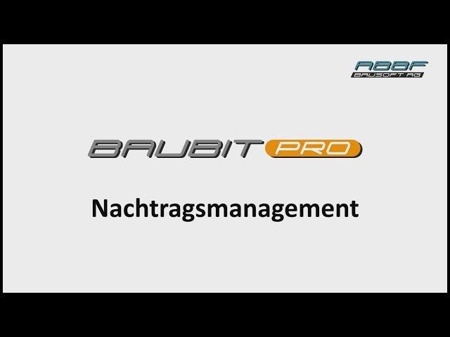 BauBit PRO: Nachtragsmanagement