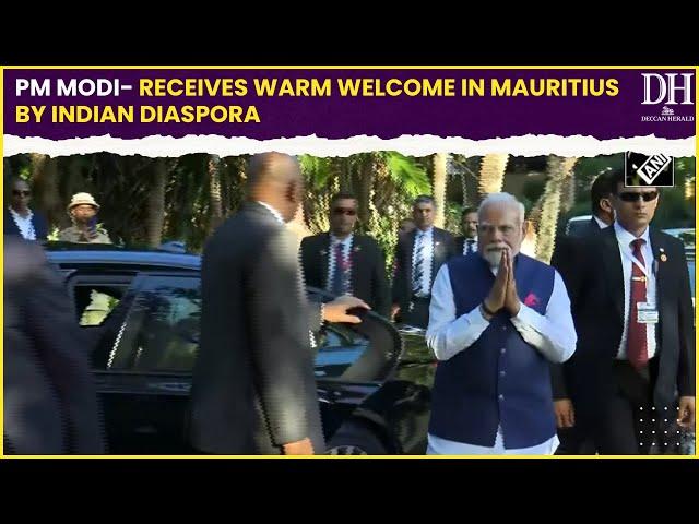 PM Modi- receives warm welcome in Mauritius by Indian Diaspora