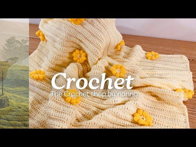 How to crochet a flower Easy Crochet Blanket Flower for Beginners #crochet