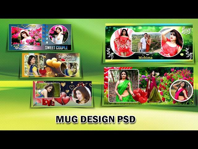 mug print design free download in Bangla/ how to customize mug design in Photoshop/by sunset trick